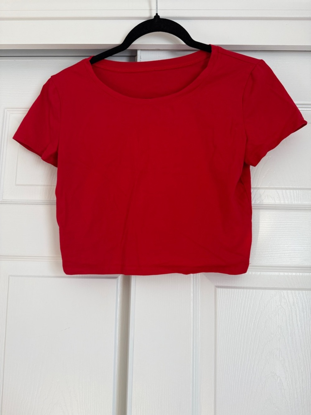 Red Women's Crop Top - Classic Crewneck